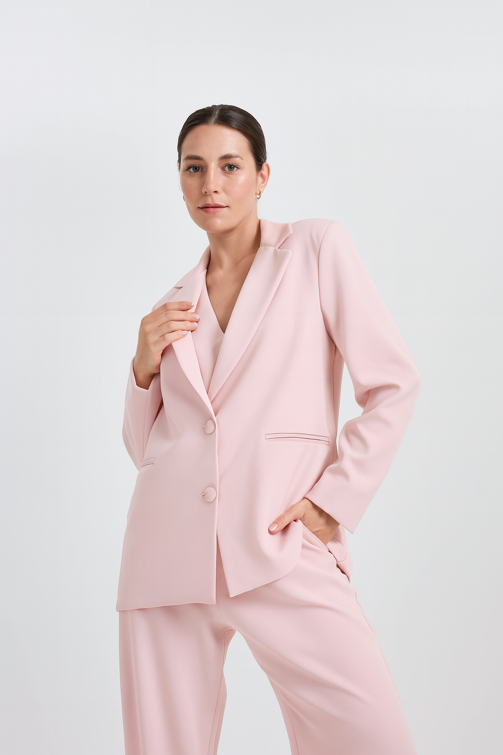 COMBO Conjunto De Alfaiataria Dea - Rosa Blush + Amarelo Manteiga