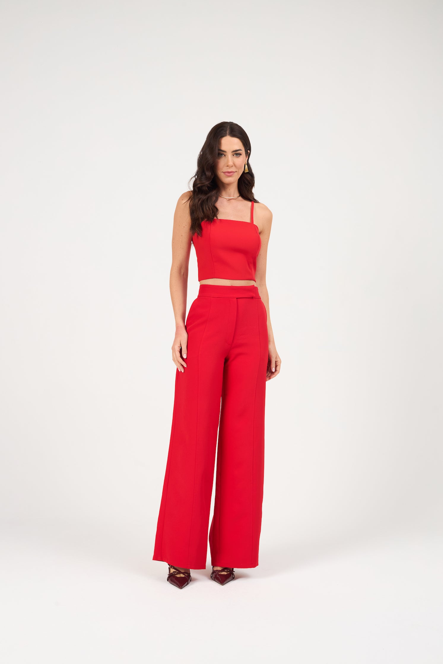 Calça Pantalona Transpassada